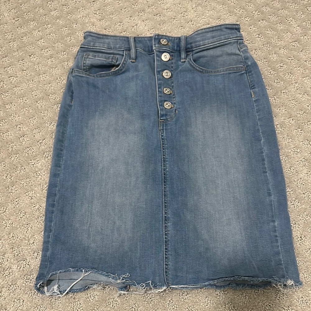 Banana Republic Blue Pencil Skirt Knee-Length Casual